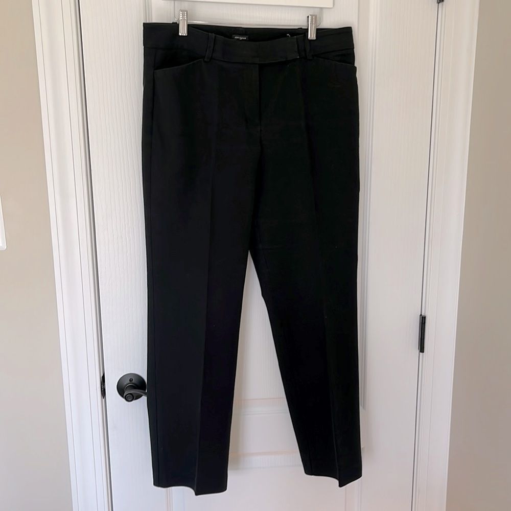 Ann Taylor Factory Black Curvy Straight Leg Cotton Blend Slacks Size 12 